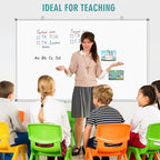 Large Whiteboard Dry Erase Board for Wall, 72"x40" Aluminum Frame Magnetic White Board with Long Pen Tray, Wall-Mounted White Board for School, Office and Home