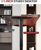 SANODESK Electric Standing Desk 60 x 24 Inches Whole-Piece Desktop Height Adjustable Stand Up Desk w/6-Button Controller Ergonomic Computer Desk for Home Office, Black Frame + Mahogany Tabletop