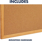 Quartet Cork Board, Bulletin Board, 4' x 6' Corkboard, Oak Finish Frame (307)
