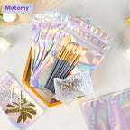 100Pcs Holographic Packaging Bags, 2.7x3.9 inch Resealable Foil Pouch Mylar Sample Bag Great for Small Business and Party Favor Food Storage Favors, Small Business Packaging