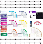 PATboard Kanban Board and Scrum Board – Full Toolset with 137 Scrum Cards for Whiteboard – Agile Kit, Agile Board, Kanban Board Kit – Scrum Tools, Project Management Tools
