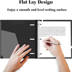 INFUN 1 Inch Telescoping 3 Ring Binder - 1PCS-Black, Flexible Binders with Customizable Front Cover and Clear Catalog Pocket, 1 Inch Rings, 225 Sheet Capacity