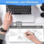 Desktop Glass Whiteboard with Storage, Grey Desk Dry Erase White Board with Computer Keyboard Stand, Desk Organizers and Accessories with Removable Cubicles for Office, Home, College, School