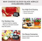 PigPotParty Acrylic Mini Chalkboard Signs for Food, 12 Pcs 4"x3" Small Food Labels for Party Buffet, Glossy Black Table Place Cards for Wedding, Elegant Event Decorations, w/ 2 Wet Erase Markers