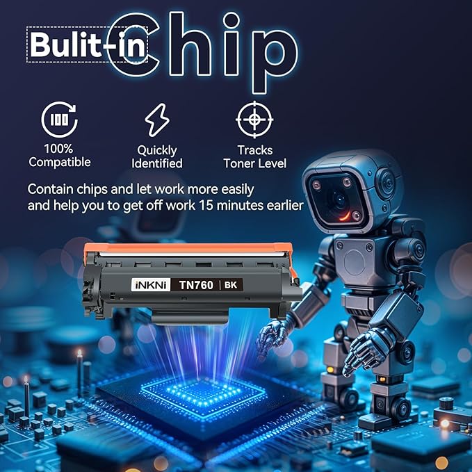 InkNI TN760 - Compatible Toner Cartridge Replacement for Brother TN-730/TN-760 730 TN-760 for MFC-L2710DW MFC-L2750DW DCP-L2550DW HL-L2350DW HL-L2395DW HL-L2370DW (4 Pack)