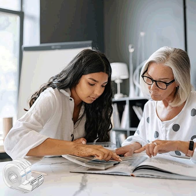 KIDMEN Transparent Tape,Clear Tape for Office,Home,School,5 Dispensered Rolls,0.7 x 1300 Inch