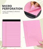 36 Pack Note Pads 5x8, Narrow Ruled Legal Pad, Multicolor Small Writing Pads, 30 Sheet/notepad,Colored Legal Pads, Pink Lined Notepad, Purple Notepads, Perforated Lined Note Pads for Study,Office,Home