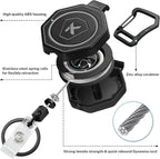 koorito 2 Pack Heavy Duty Retractable Badge Holder Key Reel with 31.1' Retractable Cord, Black