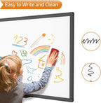 VIZ-PRO Magnetic Dry Erase White Board, 60 X 40 Inches, Black Aluminium Frame