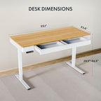 FLEXISPOT Q5 Standing Desk with Drawer, 55 x 24 Inch Whole Piece Electric Adjustable Height Stand Up Computer Workstation for Home, Office, Maple