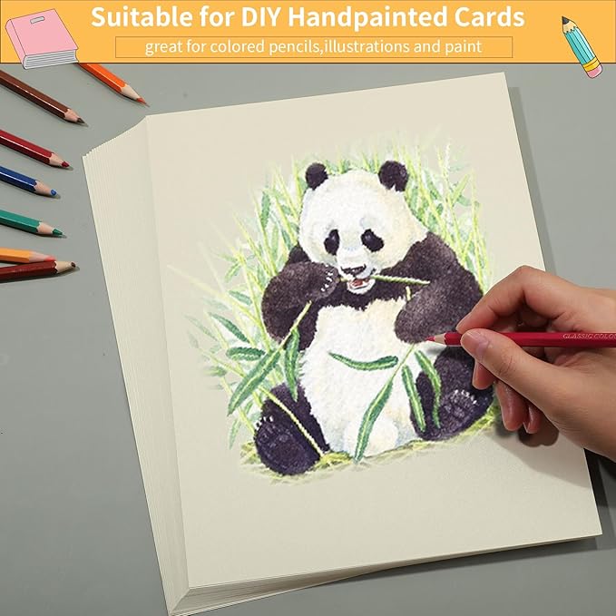 120 Sheets Cream Shimmer Cardstock 8.5 x 11 Inch Metallic Paper, 250gsm/92lb Double Sided Ivory Card Stock Pearlescent Paper for Invitations, Certificates, Crafts, DIY Cards