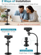 InnoGear Webcam Stand for Desk, Camera Stand Mount Gooseneck Arm for Logitech Webcam C922 C930e C920S C920 C615 C960 C920x BRIO 4K NexiGo N60, Phone Mount, Right Light, GoPro with 1/4" Thread