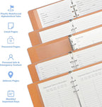 Reﬁllable Address Book with Alphabetical Tabs, Gold Foil Hardcover Phone Book 648 Contacts Book, 48 Passwords Combo Book, Large Print Address Books for Seniors, A5, Blue