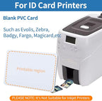 25 Pack - Premium Blank PVC Cards for ID Badge Printers - Premium Quality White CR80 30 Mil (CR8030) by KLMNDUO - Compatible with Most Photo ID Badge Printers(White)