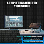 4 Pack Acoustic Panels, 48 x 24 x 2" Sound Proof Foam High Density Studio Wedge Tiles Fire Resistant Acoustic Panels for Home,Office, Recording Room, Studio (Black-4 Pack)