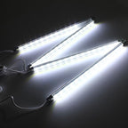 LED Display Lights, (4) Strip Light Bars for Display Case Shelf Showcase Bookshelf Kitchen Workbench, Plug-in Under Cabinet Lighting - (6000K, Cool White)