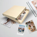 Lineco Museum Storage Box Tan, 8"x10"x1.5", Archival Boxboard, Drop-Front Design with Metal Edge. Organize, Store and Preserve Photographs, Prints, Documents, Art, Ephemera, Family Records, 2 Pack
