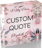 Custom Acrylic Sign Personalized, Custom Desk Name Plate, 18 Styles, (4"x4"), With Gift Box, USA Made by Acryluxe. (Glowing)