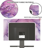 Baocicco Fashion Violet Marble Waterproof 26, 27, 28 Inch Anti-Static Dustproof Creative Design Computer Screen Cover Panel Case Computer Monitor Covers Sleeve Compatible with PC Desktop and TV
