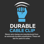 STEREN Coaxial Cable Clips - Cable Holder - Wire Clips - Siding Clips for Hanging - Cord Holder for Desk - Cable Clamps (Gray, 100 Count - Single Screw)