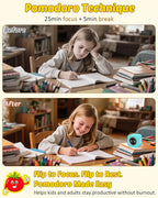 Digital Pomodoro Timer Cube 5/10/25/50min, Visual Productivity Flip Timer for Kids Classroom Desk, Custom Countdown, Silent and Sound Mode for ADHD Study Work Game Kitchen (Mint Green)