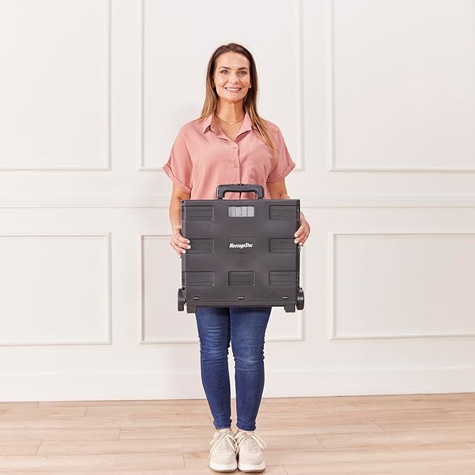 ECR4Kids Universal Rolling Cart with Canvas Organizer Bag, Mobile Storage, Dark Grey/Grey