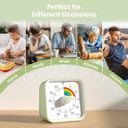 Visual Timer for Kids with Pause Function, Cute Silent Timer with Rainbow for Classroom, Teaching, Task, Kitchen, 60 Minute Countdown Time Management for ADHD (Rainbow Green)