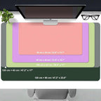 Leather Desk Pad Protector, Desk Mat, Large Mouse Pad, Non-Slip Desk Blotter, Office Laptop Desk Pad, PU Leather Desk Writing Pad for Office and Home (Blackish Green, 31.5" x 15.7")
