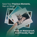 TerraSlate Printable Waterproof Paper for Laser Printer, 10 MIL 8.5" x 14", 50 Sheets, Matte White Printer Paper, Rip-Resistant, Weather/Rain Proof Copy Paper