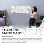 48” x 18” Foldable Whiteboard Dry Erase Board Large Tri Folding Whiteboard Magnetic Dry Erase Board, Wall Aluminium Frame and Flip Out Pen Tray for Office, Home