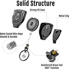 MNGARISTA Heavy Duty Retractable Keychain with Belt Clip, ID Badge Reel Key Chain, Badge Holder with 31.5' Steel Cord and Key Ring, 9.0oz, 4-Pack