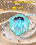 Digital Pomodoro Timer Cube 5/10/25/50min, Visual Productivity Flip Timer for Kids Classroom Desk, Custom Countdown, Silent and Sound Mode for ADHD Study Work Game Kitchen (Mint Green)
