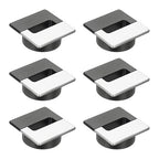 PATIKIL 2.8inch Desk Grommet, 6Pcs Cable Grommet Wire Management Cable Hole Cover Cord Organizer for Office Home Table Countertop, Black Silver