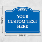Custom Decorative Sign, Personalized Metal Sign for Business, Driveway, Home, Airbnb, Office Door Plaque, Blue Background Sign, 18x24 Inches, ACM, Fade Resistant, Made in USA by Sigo Signs
