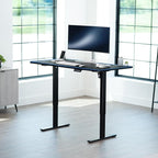 VIVO Electric 60 x 24 in Standing Desk with Full-Size RGB Mouse Pad, Memory Height Adjustment, 1B Series, Holds 220 lbs, Black Top Black Frame, DESK-KIT-1B6BP-24
