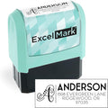 ExcelMark Address Stamp - Custom Return Address Stamp with Elegant Designs, Vibrant Colors & Patterns – Perfect for Mail, Invitations & Gifts (Seafoam Mount, Script Swirl)