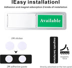 In Use or Available Door Sign for Home Office Restroom Conference Hotels Hospital, Slider Privacy Door Sign Indicate in Use Available, Silver