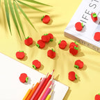 60pcs Mini Apple Erasers for Kids Bulk Classroom Welcome Back to School Gifts Classroom Counting Math Manipulatives Teacher Supplies Stationary Party Favors