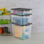 Sterilite 16-Pack Modular Stacker Box, Durable Clear Plastic Storage Bins with Latching Lids, 108 Quart - Stackable Organizing Container Boxes for Closet, Bathroom, and Office