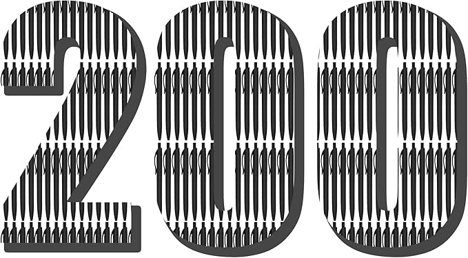 Deegtran 200 Pack Retractable Black Barrel Click Pens, Medium Point, Smooth Ink, 1.0MM