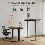 Agilestic Electric Standing Desk, L-Shaped 55 Inches Height Adjustable Desk, Sit and Stand up Desk for Work Office Home, Ergonomic Rising Computer Table for Home Office with Splice Board, Dark Walnut