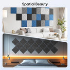 UNECHO 12 Pack 12" X 12" X 0.4" Acoustic Panels for Wall Sound Absorbing, P-Stripes Square Self-Adhesive Sound Panels, High Density Suitable for Multiple Scenarios(MoonLight Gray)