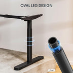 FLEXISPOT Bamboo Electric Standing Desk with Elegant Oval Legs & Curved Desktop, 60"x30" Height Adjustable Desk for Home Office & Living Spaces, Black Frame