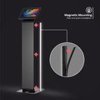 Kiosk Floor Stand with Led Lights - CTA Locking Kiosk Stand W/Led Lights Add On - for iPad 11 (A16) - Pro 11-inch M4 - Air 11-inch M3- iPad 10th Gen - Galaxy Tab & More Tablet - Black (PAD-LEDPARAF)