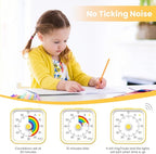 Visual Timer for Kids with Pause Function, Cute Silent Timer with Rainbow for Classroom, Teaching, Task, Kitchen, 60 Minute Countdown Time Management for ADHD (Rainbow Yellow)
