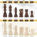 Magnetic Wooden Chess Set for Adults Kids 12'' Chess Board with Handmade Pieces, Folding Portable Travel Unique Chess Sets Game for Tournament Professional Beginner
