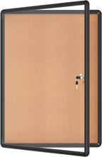 Mifuro 38"x28" Enclosed Bulletin Board, Lockable Weather-Resistant Aluminum Cork Noticeboard for School & Office, Black Frame w/Cork