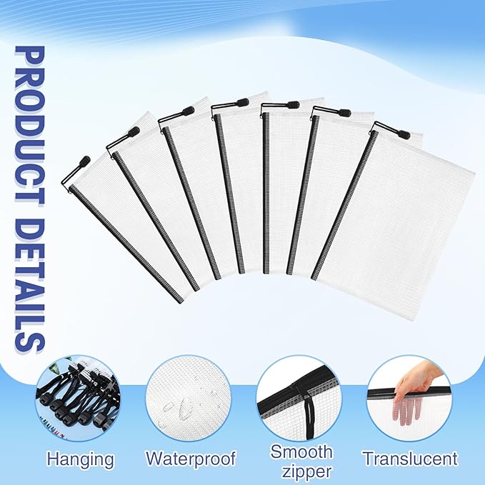 Jetec 32 Pcs Mesh Zipper Bags Toy Storage Bikini Organizer Bag Bolsas Para Guardar Trajes De Baño Waterproof Zipper Reusable Pouch Puzzle Multipurpose for Storage Office(Black,5.1 x 4.1 Inch)