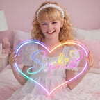 Sparklove Heart Neon Signs, Gifts for Valentine's Day, Custom Neon Name Signs for Wall Decor, Personalized Neon LED Sign Colorful Lights Signs for Her, Wedding, Birthdays Gift