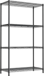M MZG Standing Shelf Units Wire Rust-Proof Outdoor Storage Shelving 4-Tier Utility Shelving Unit for Garden Home,Kitchen,Office Dark Grey 17.7" D x 35.5" W x 59.4" H
